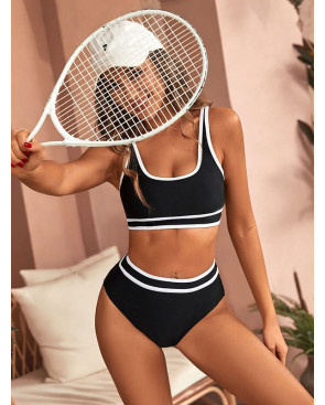 Posh High rise bikini, body fitting silhouette, sporty