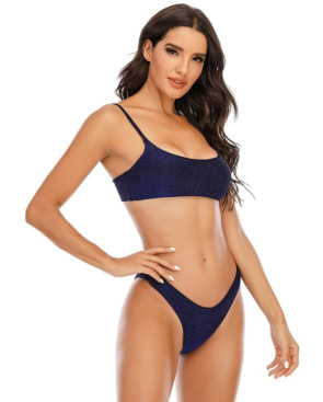 Galaxy Shimmer Bikini, dark navy, cheeky bottoms, high cut bottom,