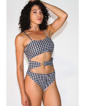 Houndstooth One-Piece Swimsuit